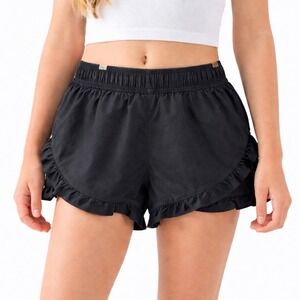 Crewcuts Girls Ruffle Active Shorts | Size 14 | Black | Excellent Pre-owned